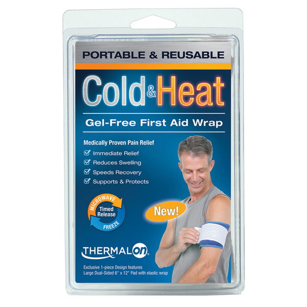 Thermalon Cold-Heat First Aid Wrap. Gel-free pad provides cold therapy from the freezer and heat therapy from the microwave. Natural pain relief pad.
