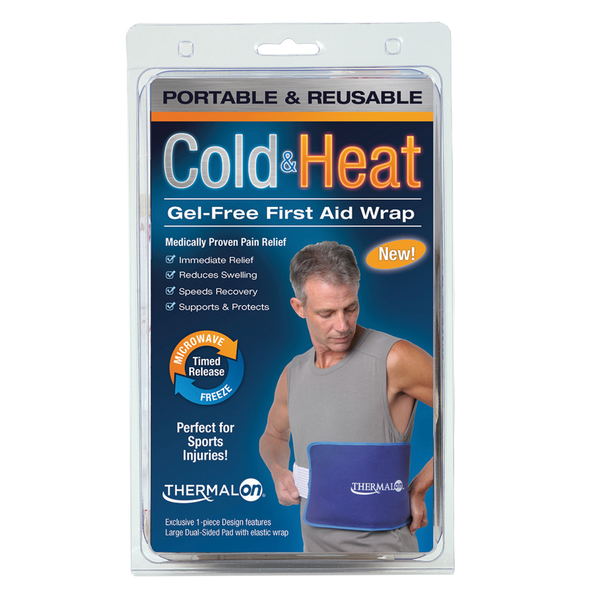 Thermalon Cold-Heat First Aid Wrap. Gel-free pad provides cold therapy from the freezer and heat therapy from the microwave. Natural pain relief pad.
