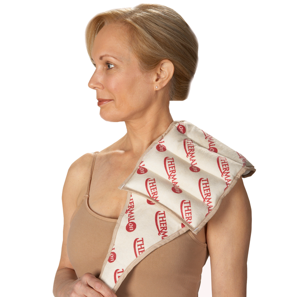 Thermalon Moist Heat Back Wrap. Deep penetrating pain relief for back, shoulder and abdominal pain. Microwave activate moist heat pad. Portable pain relief. Washable and reusable. Natural pain relief.
